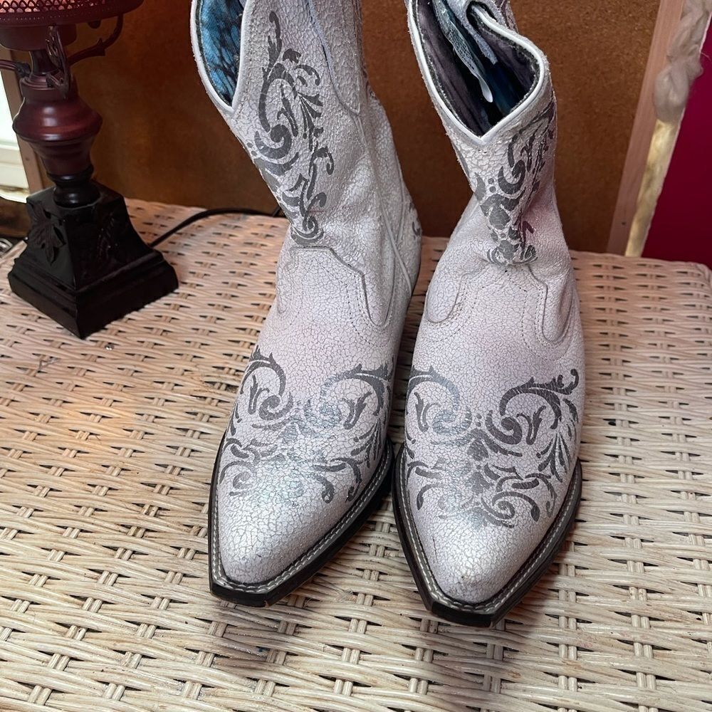 Laredo white and silver tattoo boots sz 7.5M - Picture 7 of 8